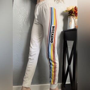 Weekend Sweatpants, White, Size Small